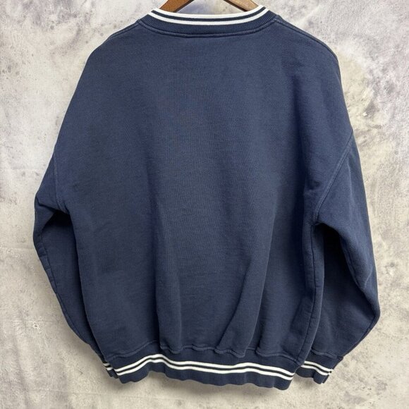 Vintage Salzenger Sweatshirt Mens Large Embossed Logo Blue - Picture 3 of 8